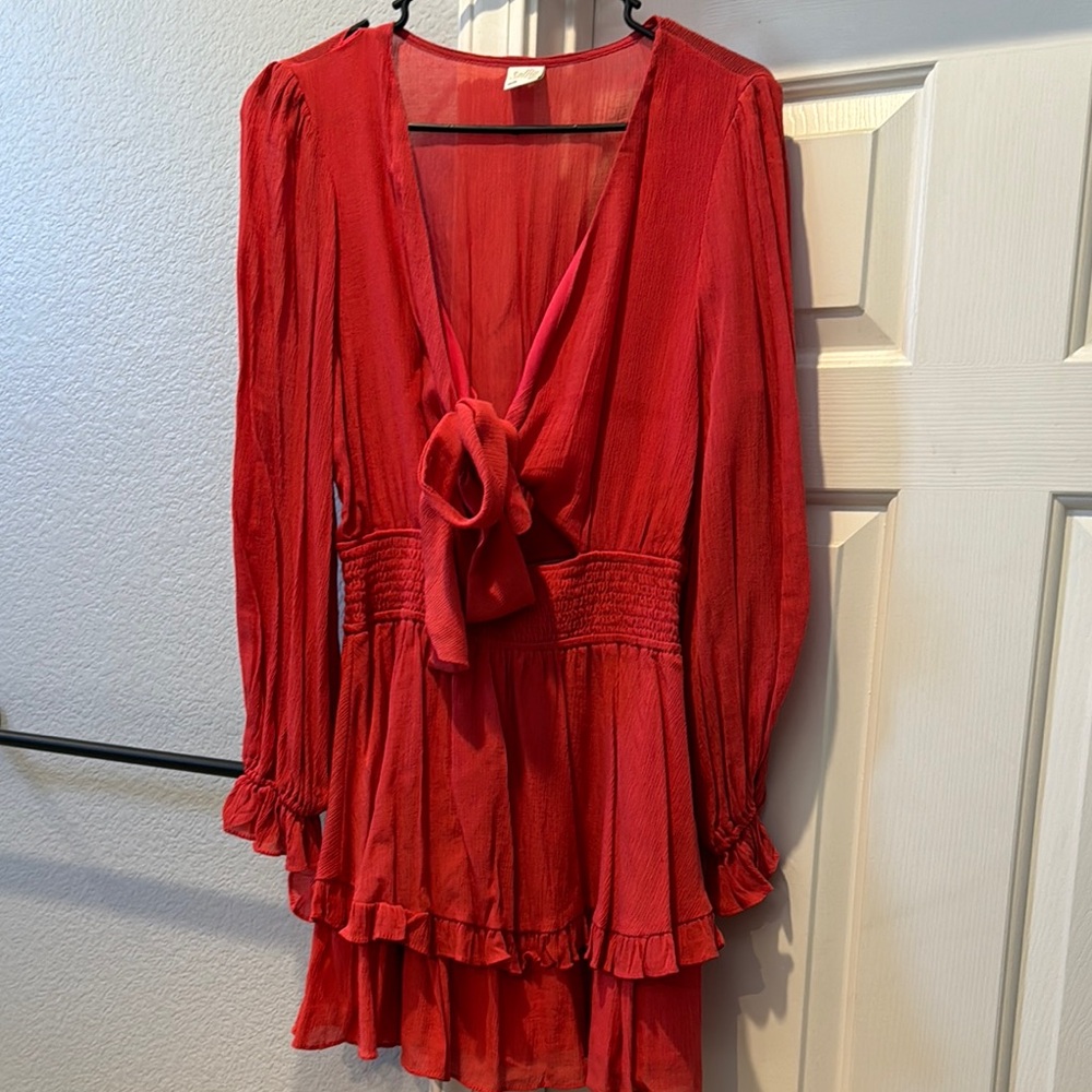Selfie Leslie Scarlet Tie-Front Dress